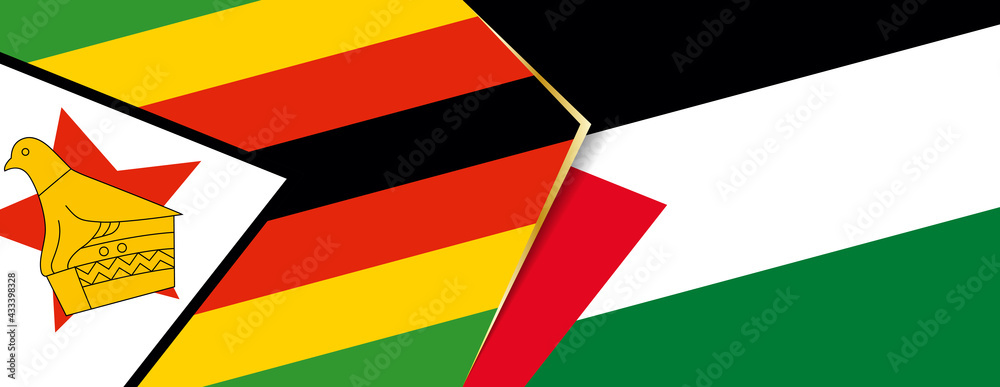 Zimbabwe and Palestine flags, two vector flags. Zimbabwe and Palestine flags, two vector flags.
