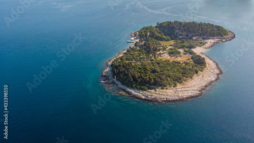 Aerial view of Sveti Jerolim Island, Brijuni Archipelago, Croatia