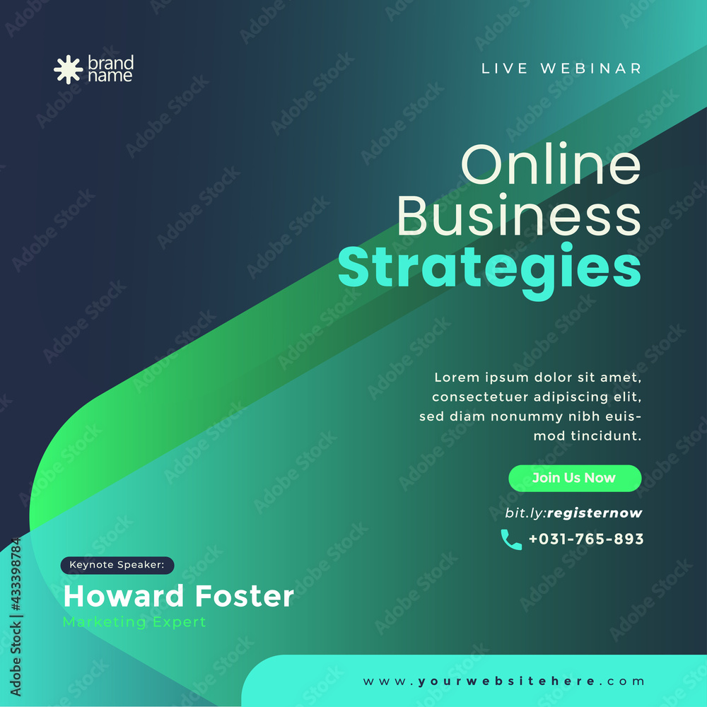 Fototapeta premium Modern banner webinar design for social media. Geometric banner design