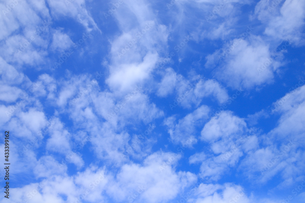 Fototapeta premium Blue sky with dynamic clouds, Background