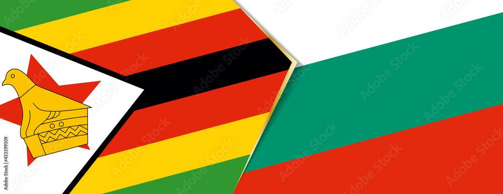 Zimbabwe and Bulgaria flags, two vector flags. Zimbabwe and Bulgaria flags, two vector flags.