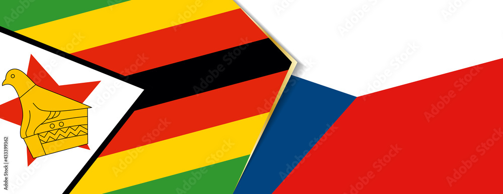 Zimbabwe and Czech Republic flags, two vector flags. Zimbabwe and Czech Republic flags, two vector flags.
