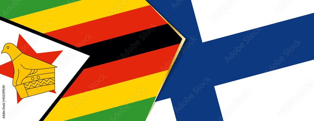 Zimbabwe and Finland flags, two vector flags. Zimbabwe and Finland flags, two vector flags.