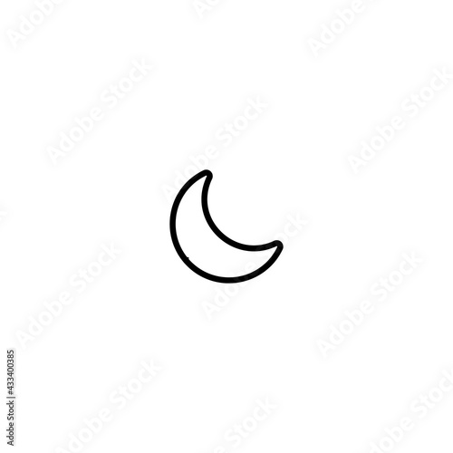 Half-moon line icon. Simple style sleeping poster background symbol. Logo design element. T-shirt printing. Vector for sticker.