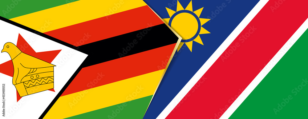 Zimbabwe and Namibia flags, two vector flags. Zimbabwe and Namibia flags, two vector flags.