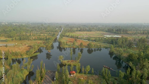 View of Xochimilco island and chinampas in south mexico city photo