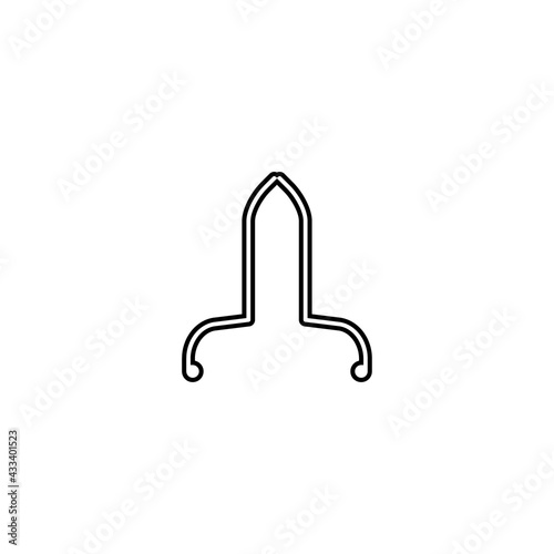 Penis line icon. Simple style penis enlarger poster background symbol. Man sexual organ sign. Erotic shop logo design element. T-shirt printing. Vector for sticker.