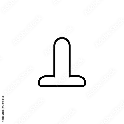 Penis line icon. Simple style penis enlarger poster background symbol. Man sexual organ sign. Erotic shop logo design element. T-shirt printing. Vector for sticker.