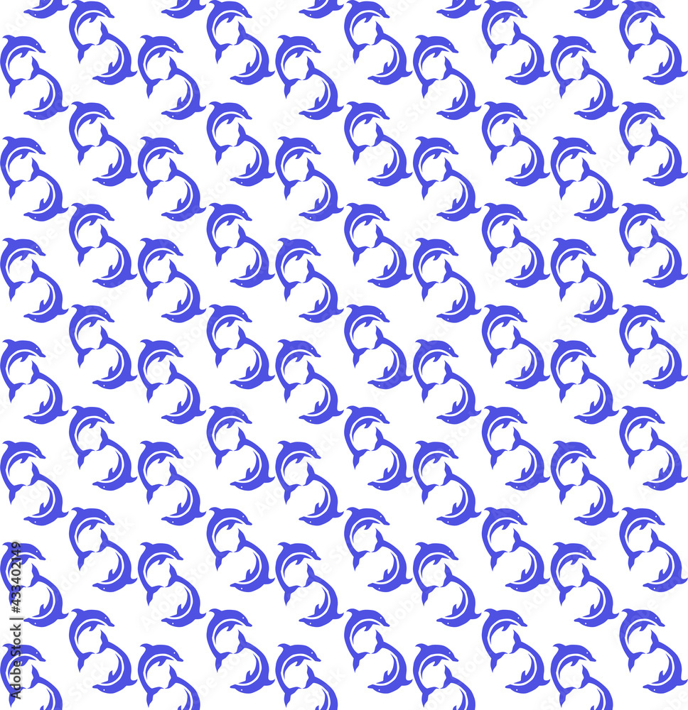 repetitive little blue dolphin pattern