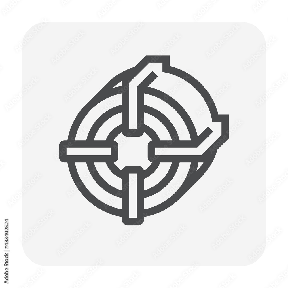 Roll steel, steel coil or sheet metal and packaging vector icon. Industrial product manufacturing or production from hot and cold process in factory. Raw materials for construction and machinery part.