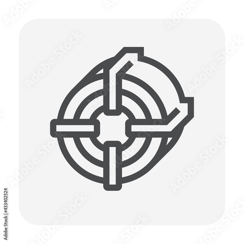 Roll steel, steel coil or sheet metal and packaging vector icon. Industrial product manufacturing or production from hot and cold process in factory. Raw materials for construction and machinery part.