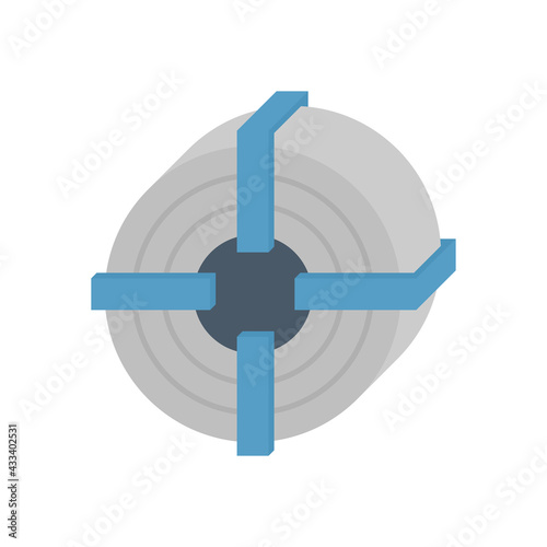 Roll steel, steel coil or sheet metal and packaging vector icon. Industrial product manufacturing or production from hot and cold process in factory. Raw materials for construction and machinery part.