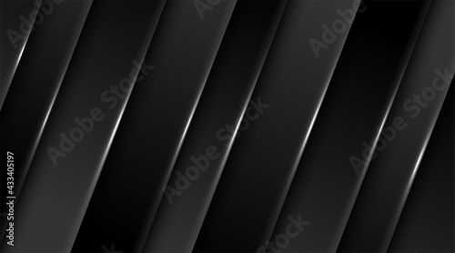 Luxury abstract background with dark lines template deluxe design. modern black backdrop concept 3d style Illustration vector