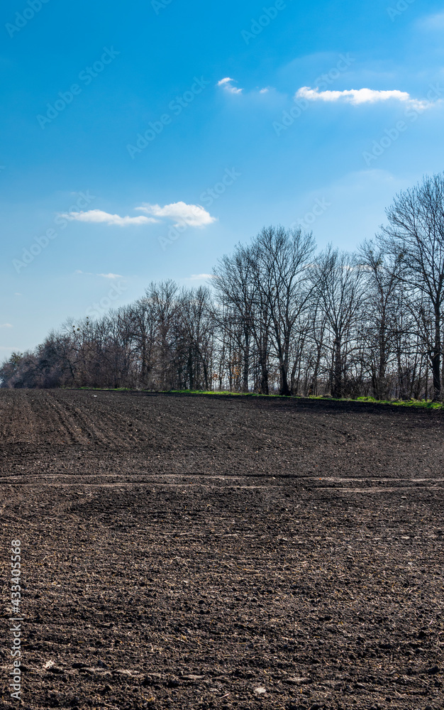 plowed soil field in spring plowed soil field in spring