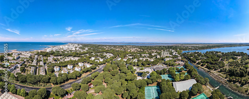 Aerial panoramic drone city scape from above La Grande Motte France  © Mike Workman