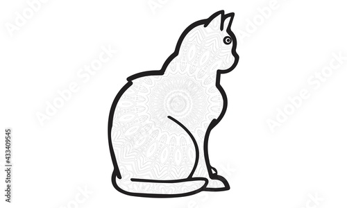 Cat Coloring book vector for adults