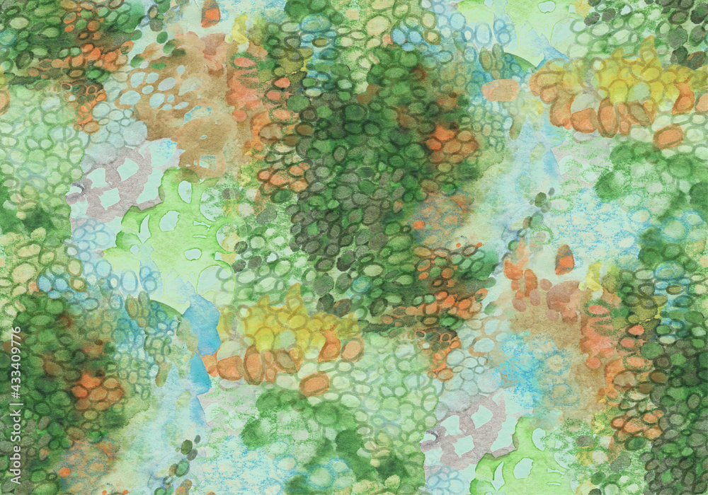 Naklejka premium seamless animal pattern with stylized green chameleon reptile skin for textile and surface design