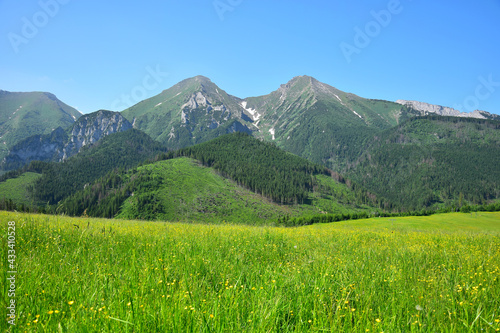 Havran and Zdiarska vidla, the two highest mountains in the Belianske Tatry. Slovakia.