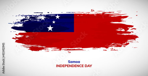 Happy independence day of Samoa. Brush flag of Samoa vector illustration. Abstract watercolor national flag background