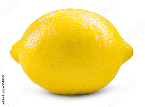 Lemon isolated. Whole lemon on white background. With clipping path. Full depth of field.