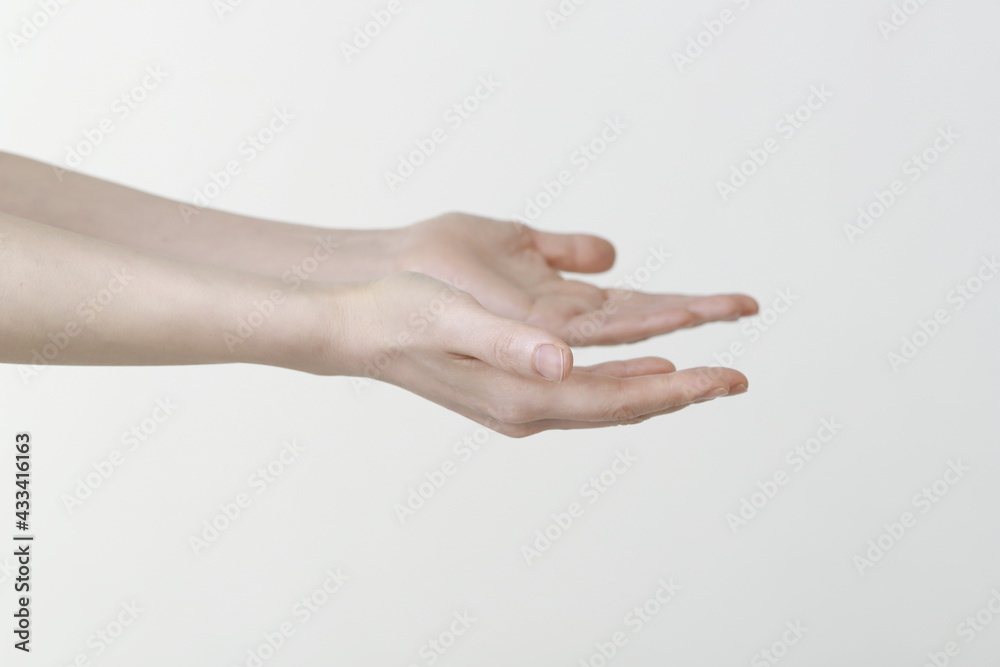 Close up of woman's hands,palms up