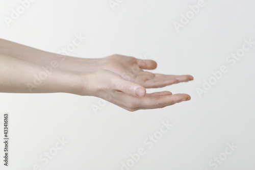 Close up of woman's hands,palms up
