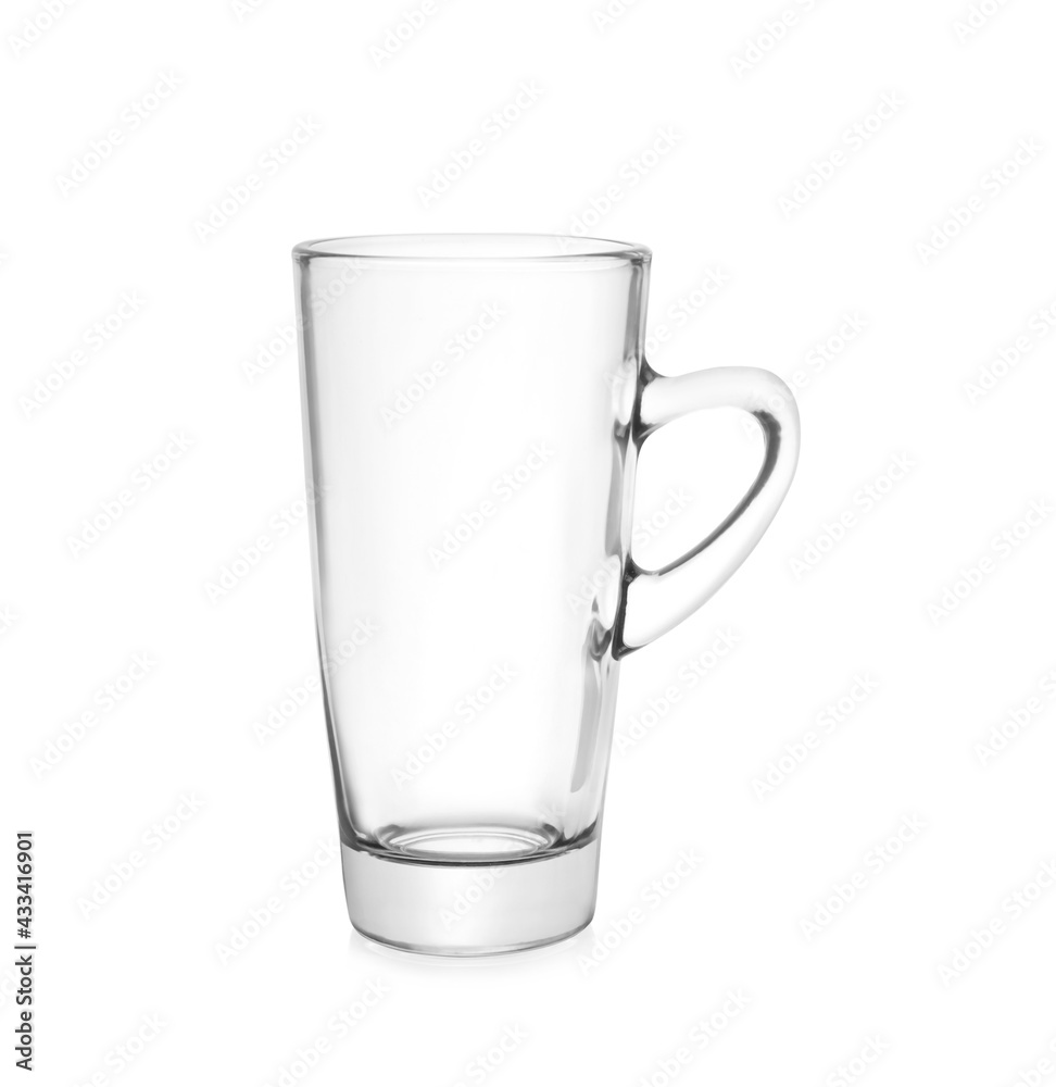Empty clean glass cup isolated on white Empty clean glass cup isolated on white