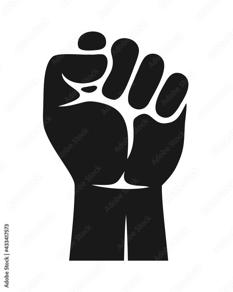 Raised clenched fist protest symbol icon. Freedom, justice, solidarity symbol Raised clenched fist protest symbol icon. Freedom, justice, solidarity symbol