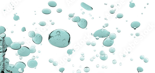 Liquid Gel Cosmetic Floating in Water Isolated on White Background