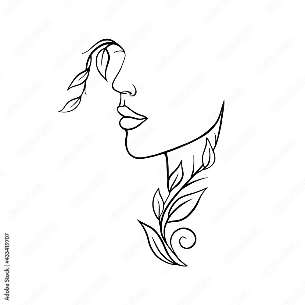 abstract face line drawing