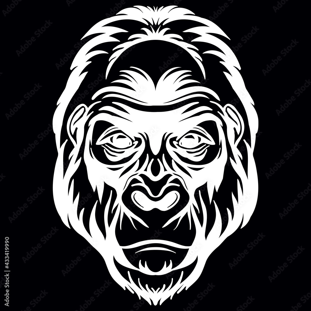 Vector head of mascot gorilla head isolated on white Vector head of mascot gorilla head isolated on white