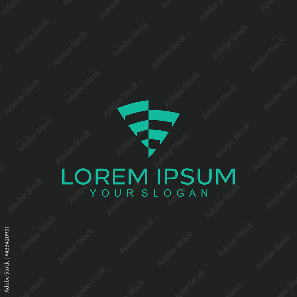 Logo Design security, the shield forms the letter F back and forth abstact Logo Design security, the shield forms the letter F back and forth abstact
