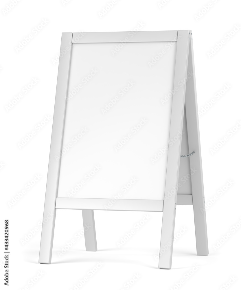 Blank advertising stand on white background