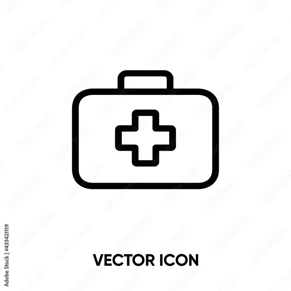 Fototapeta premium First aid kit vector icon. Modern, simple flat vector illustration for website or mobile app. First aid symbol, logo illustration. Pixel perfect vector graphics 