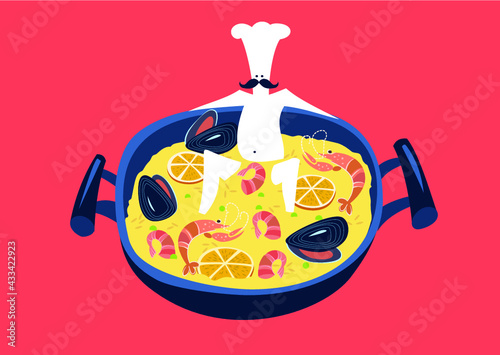 Spanish Paella - Vector illustration