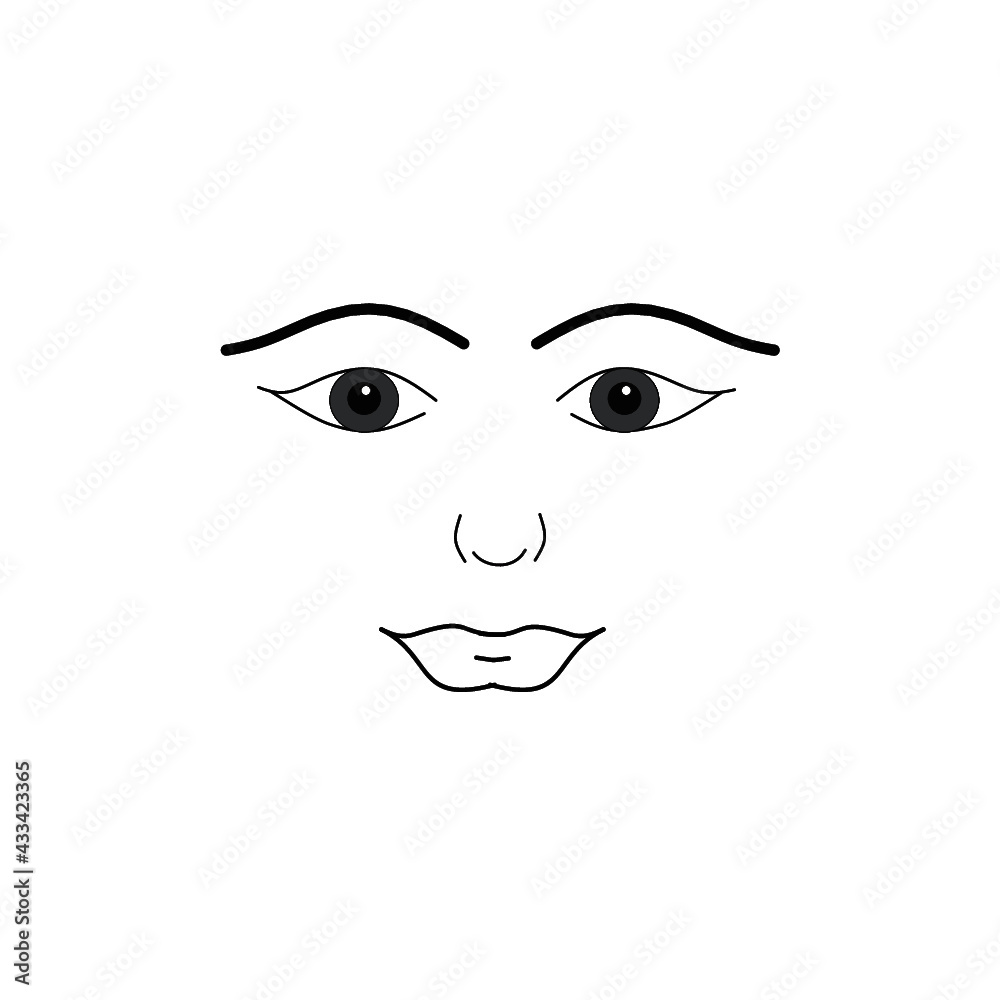 Vetor traços Rosto Feminino