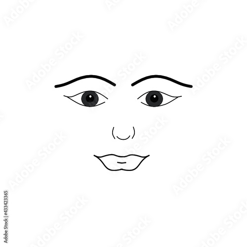 Vetor traços Rosto Feminino