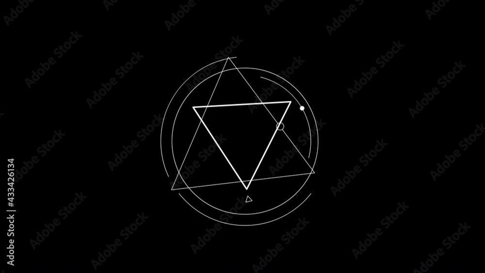 Technology HUD futuristic Target on black background animation seamless loop