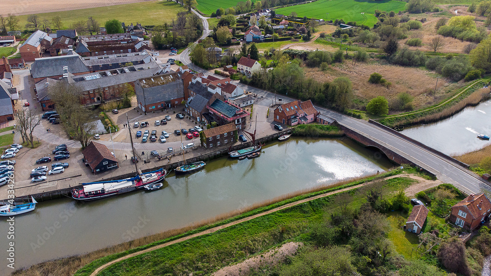 An aerial view of Snape Maltings in Suffolk, UK