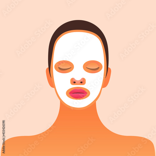Facial Sheet Mask Skin Care. Modern Flat Vector Illustration. Website Template. Social Media Concept.