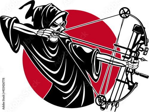 grim reaper with compound bow