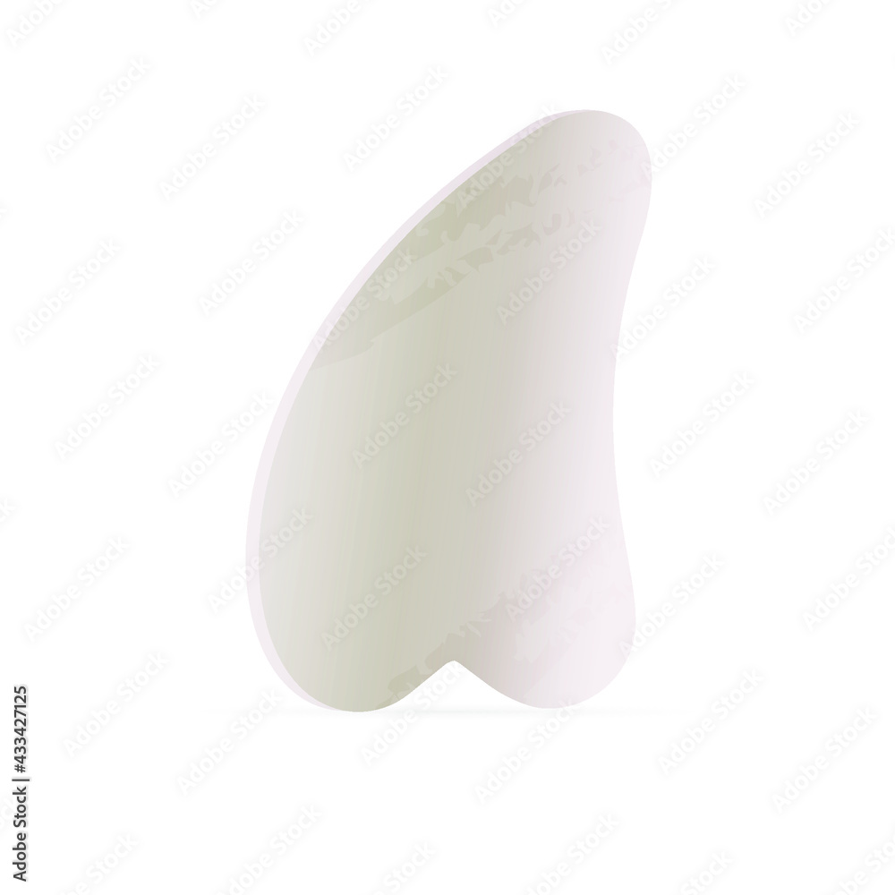 Gua Sha Stone with Marble Texture for Beauty Facial Massage Therapy. Skin Care Anti-Aging Tools. Modern Flat Vector Illustrations. Social Media Ads.