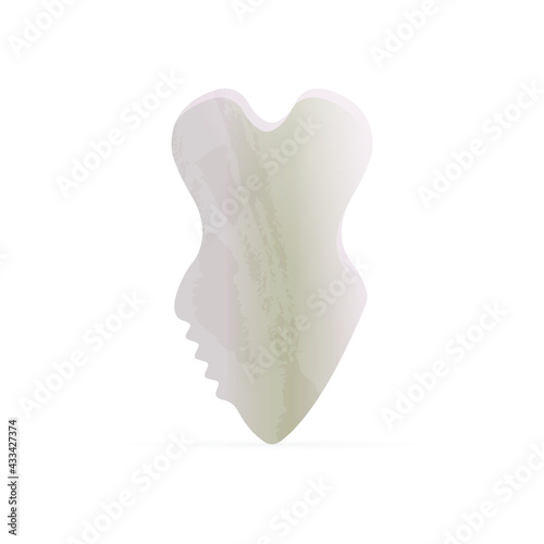 Gua Sha Stone with Marble Texture for Beauty Facial Massage Therapy. Skin Care Anti-Aging Tools. Modern Flat Vector Illustrations. Social Media Ads.