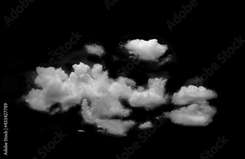 white cloud on black background