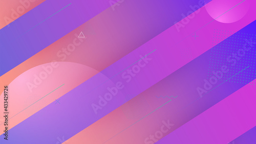 Abstract Poster. Color Gradient Shape. Memphis Page. Violet Hipster Cover. Neon Design. Wavy Landing Page. Colorful Template. Digital Pattern. Magenta Abstract Poster