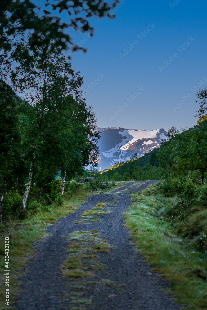 Mountain tractor road in the wilderness. Mountain tractor road in the wilderness.