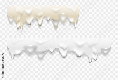 Paint drips. Dripping mayonnaise. Vector