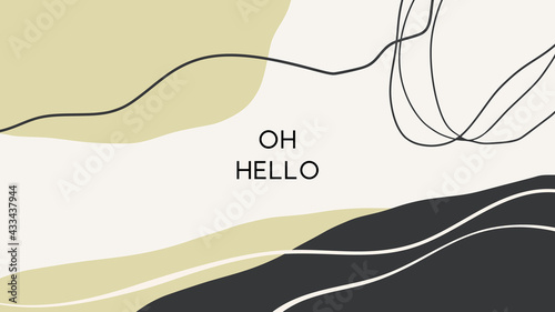 Hand darwn abstract organic shapes and lines background.