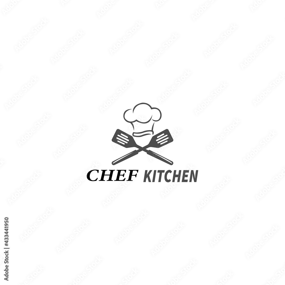 chef master logo with chef hat on white background