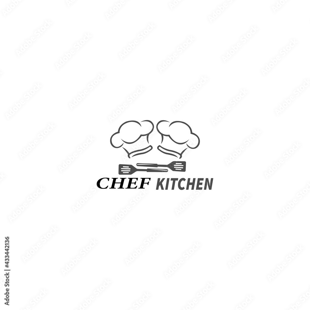 chef master logo with chef hat on white background chef master logo with chef hat on white background